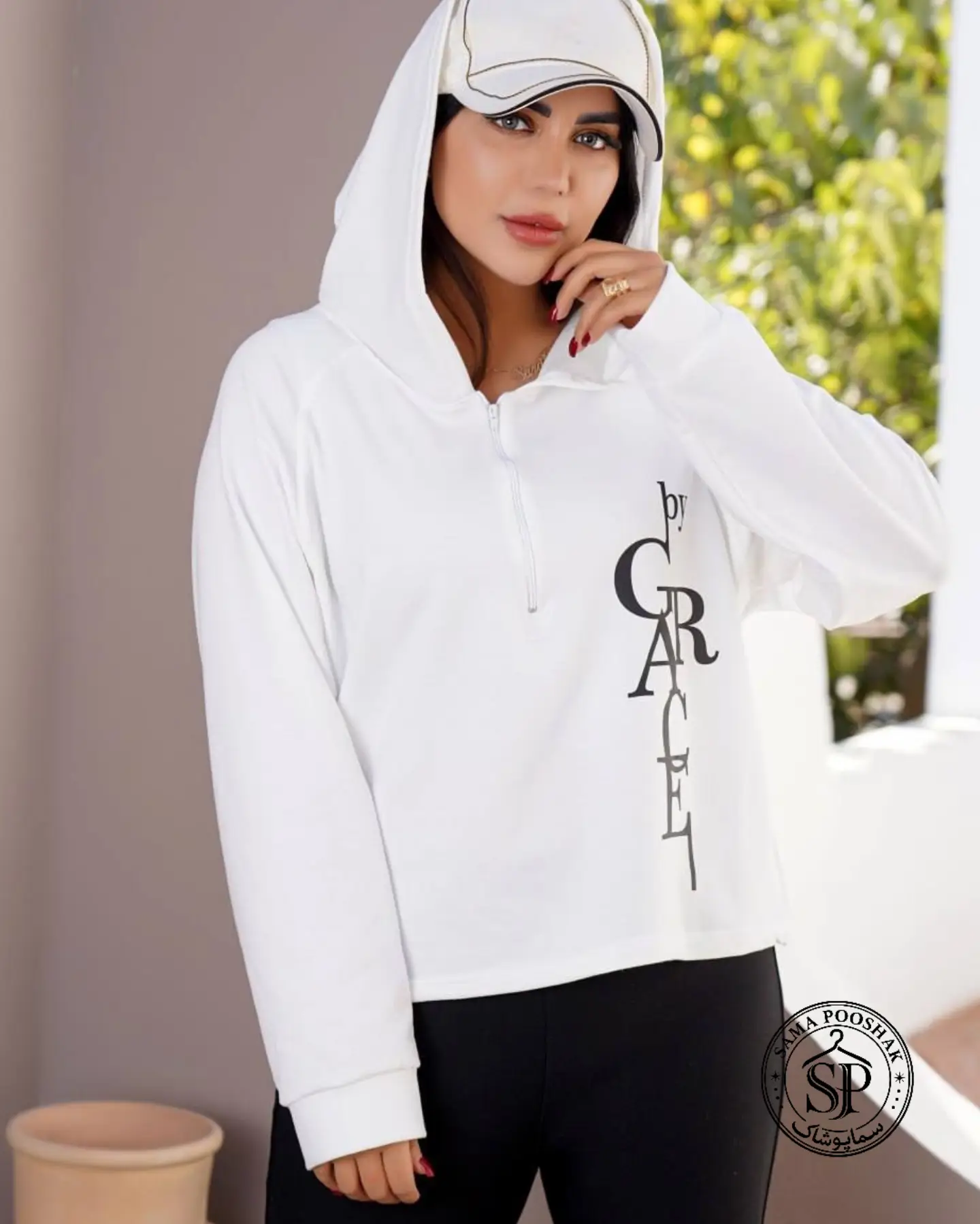هودی نیم زیپ کلاهدار گلکسی سورن